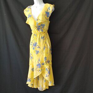 YELLOW, FLORAL SOCIALITE SUMMER DRESS